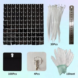 Black Shimmer Wall Backdrop -24pcs Square Sequin Panels for Party Wedding Birthday Disco Backdrop Decorations or Photo Backgrounds Interior Decoration