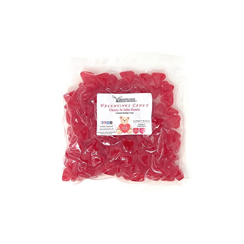 Yankee Traders Ju Jube Cherry Hearts 2 Pounds (Valentines)