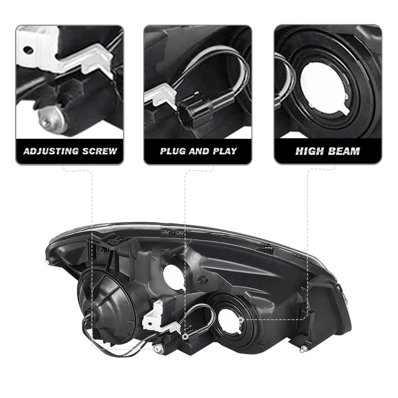 SOCKIR Headlight Assembly Pair Compatible with 2005-2006 Nissan Altima 4