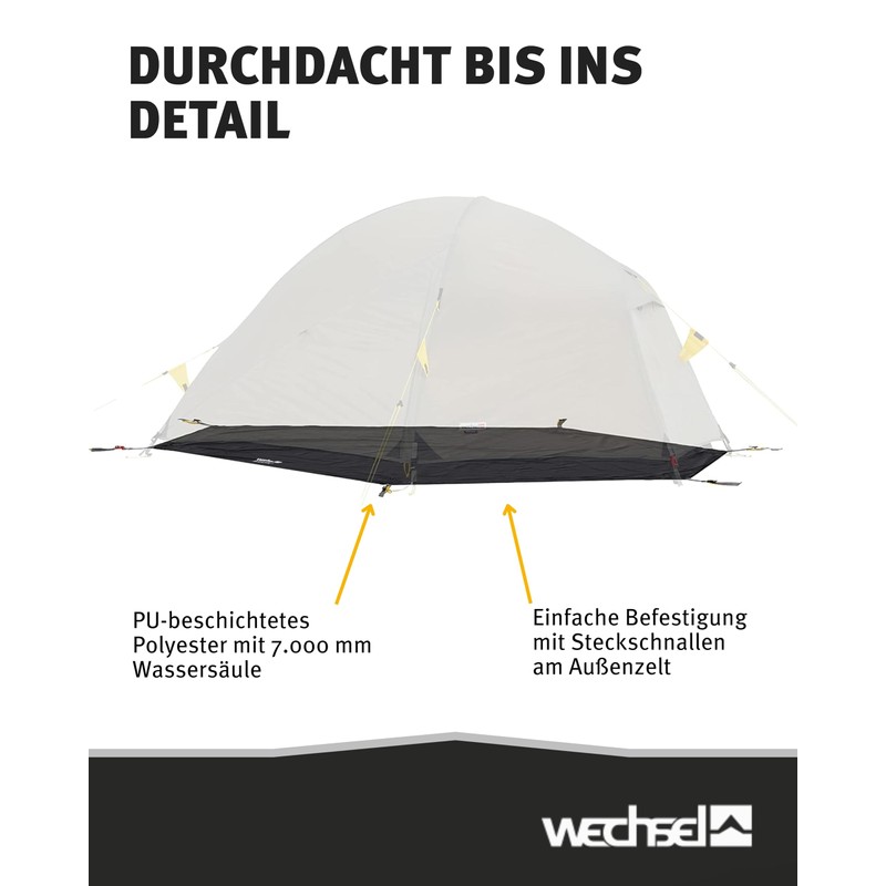Wechsel Groundsheet Venture 1 I Black I Robust Tent Underlay