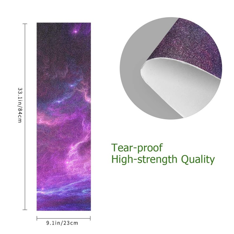 MNSRUU Purple Night Sky Skateboard Grip Tape Sheet Scooter Deck
