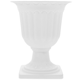 DEARMAMY Traditional Plastic Novelty Classic Roman Urn Garden Pot Planter Roman Wedding Flower Pots for Wedding, Porch, Garden, Balcony, Home (White) Vases