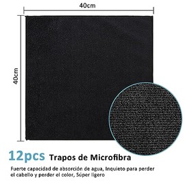KITCHEN CHOICE Paños de Limpieza de Microfibra,12Pcs(40 x 40 cm) Trapos de Microfibra,Súper Absorbente,Lavable y Reutilizable,Microfibras para Abrilla