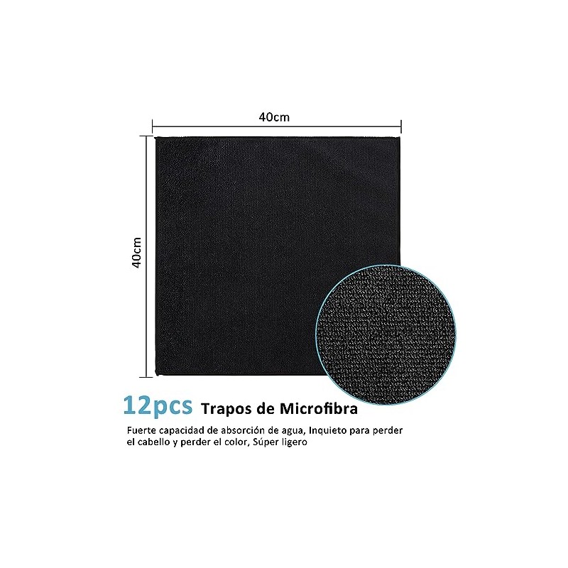 KITCHEN CHOICE Paños de Limpieza de Microfibra,12Pcs(40 x 40 cm)