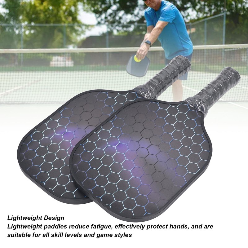 2PCS Pickleball Paddles Set Fiberglass Lightweight Pickle Ball Rackets with