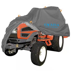CACATUA Lawn Mower Cover, Waterproof, UV Resistant, Windproof Cover for Tractor, Push Mower, Ride-On Mower (Black, 220x98x106cm)