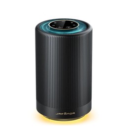 Purificador de Aire Filtro H13 HEPA, Purifica Polvo Alergias Olores, Silencioso 22dB para Recámara Oficina Departamento, Luz Nocturna Regulable (Negro