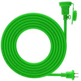 Kimoc Power Strip Extension Cord, 32.8 ft (10 m), Outdoor, Waterproof, 12A, 125V, Fire Prevention Safe, Cold and Heat Resistant, Work Extension Outlet, Soft Type, Durable, For Camping (Green)