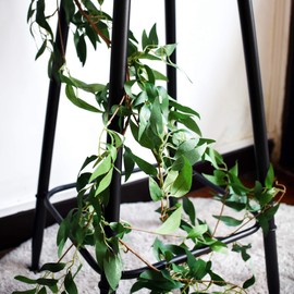 FiveSeasonStuff 2 Pcs Willow Leaves Garland Artificial Silk Leaves Vine (3.4 metres) Hanging Decorations for Home Wall Decoration, Wedding Decor, Bridal, Wreaths (Willow Leaves (green) 2pcs)