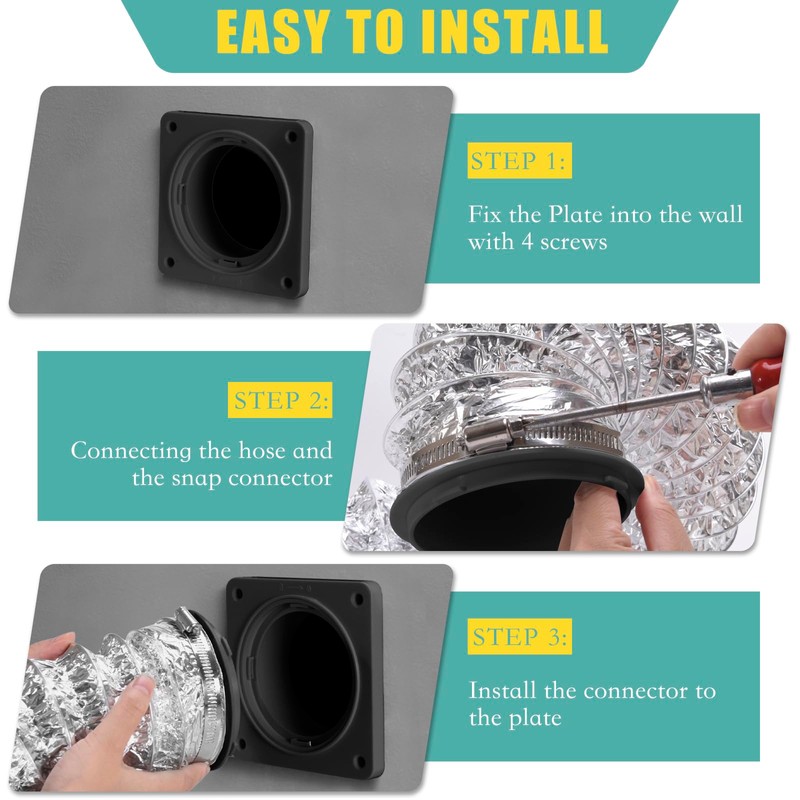VIWINVELA Dryer Vent Hose Connector Kit - Dryer Vent Wall