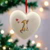 Image Industry Cat Ginger & White Ceramic Heart Bauble -