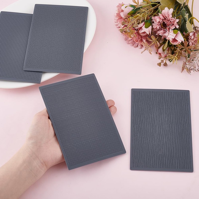 HOBBIESAY 4Pcs Polymer Clay Texture Sheets Set Polymer Clay Works