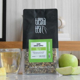 Tiesta Tea - Sour Green Apple, Loose Leaf, Tart Apple Green Tea, Medium Caffeinated Blend, Make Hot or Iced & Brews Up to 140-200 Cups, 16 oz Resealable Bulk Pouch