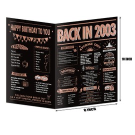 InstaDecor 21st Birthday Card Gifts for Her, Happy and Funny 21 Year Old Birthday Greeting Card for Girls, Jumbo 8x10 Inch Print, Rose Gold