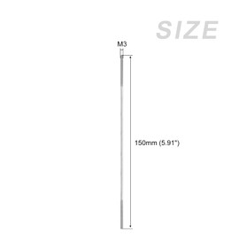 METALLIXITY 20pcs Stud Screws on Both Ends Stud Bolts Double Screws M3 Screws 150mm Length 304 Stainless Steel for Home Repair