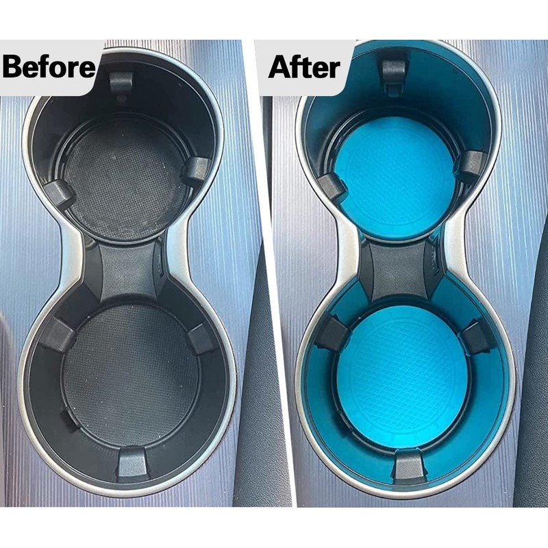 NON-SQUARE Car Cup Holder Coaster, 4 Pack PVC Anti Slip