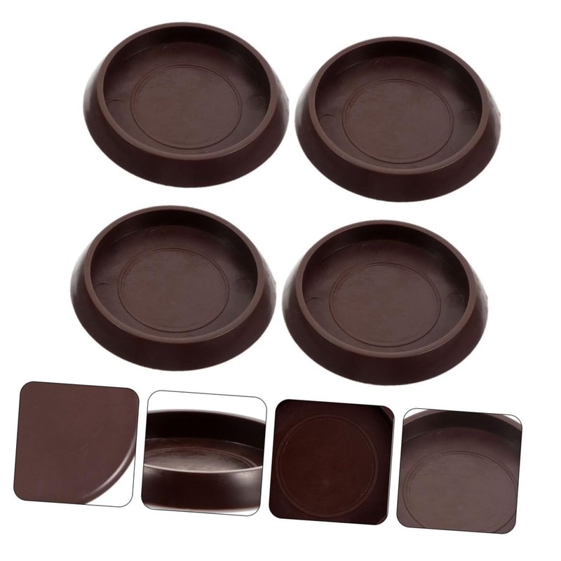 TEHAUX 8pcs Non-Slip Plastic Furniture Coasters Multi-Function Chair Wheel Stoppers