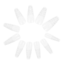 Baluue Professional Diy Manicure Kit 120pcs Fake Nail Tips for Women Full Coverage Easy Applicati