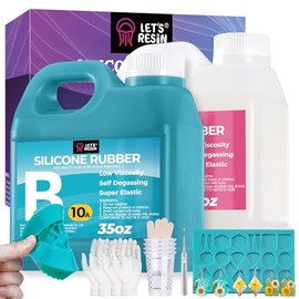 LET'S RESIN - Kit de fabricación de moldes de silicona súper elástico 10A, 70 onzas, goma de silicona líquida, ideal para fundición de moldes de resina y velas (2 kg)