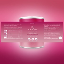 smaints Mushroom Smoothie Fruity Vital Mushroom Drink with Reishi, Maitake, Maca & Rose Root Balance Vital Mushroom Fruit Powder Vital Mushroom Superfood to Support Inner Balance & Wellbeing