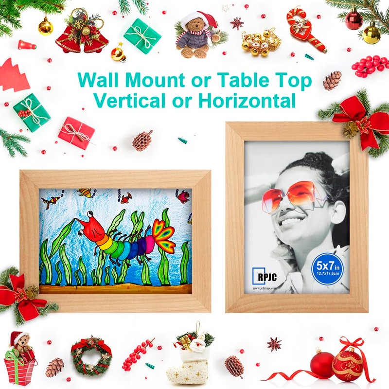 RPJC 5x7 inch Picture Frames Made of Solid Wood High
