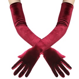 BABEYOND Long Opera Party Gloves - 1920s Flapper Gatsby Costume Accessories Velvet Tea Party Elbow Gloves