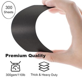 VANRA 300PCS Blank Index Cards 3x5 inches Note Cards Thick 110lb Cardstock Flash Cards, Unruled Study Cards for School Learning, Office (Black, 300/Pack)