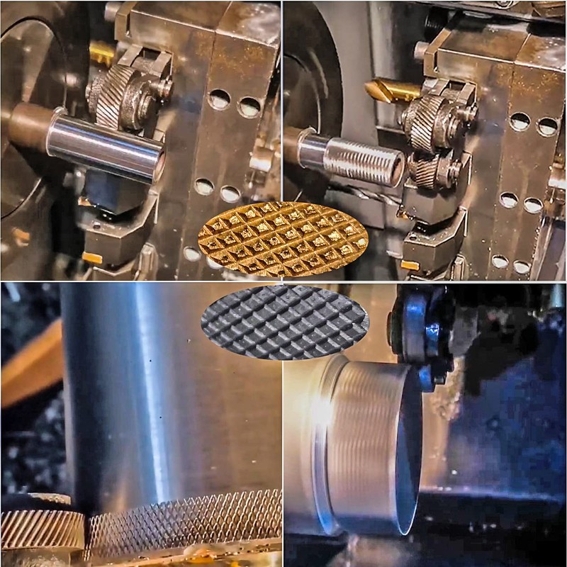 JFSM 7pcs high-Strength Double-Wheel Lathe knurling Tools Diagonal Diagonal knurling