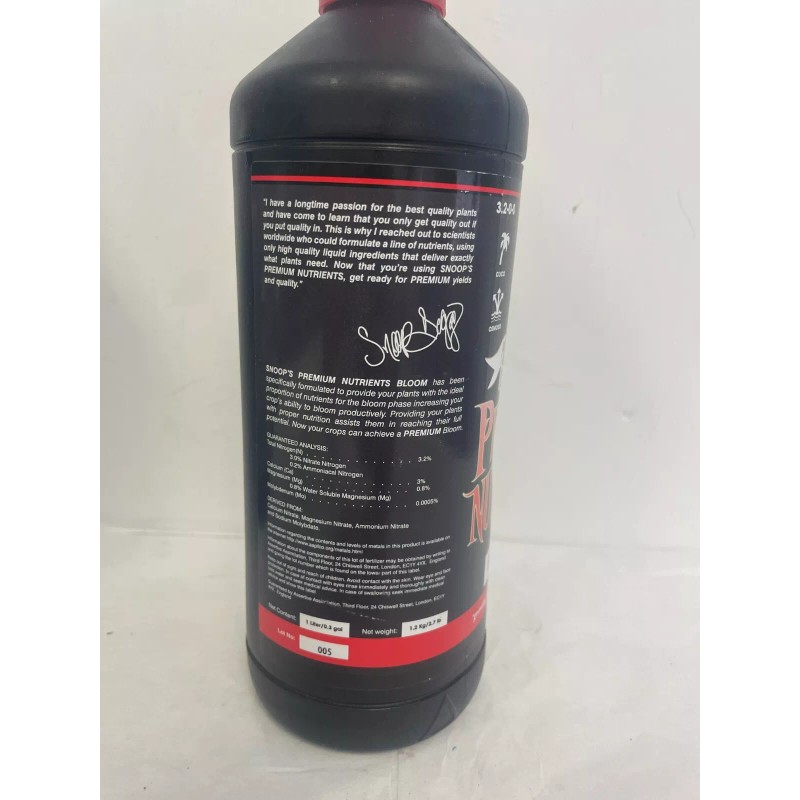 Snoops Premium Nutrients New 1 Liter Snoops BLOOM A Premium