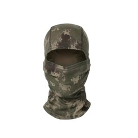 Camo Balaclava Face Mask Hood for Hunting, Skiing, Airsoft, Motorcycling | Tactical Full Head Cover | Convertible Multiple Use | Subdued Timber