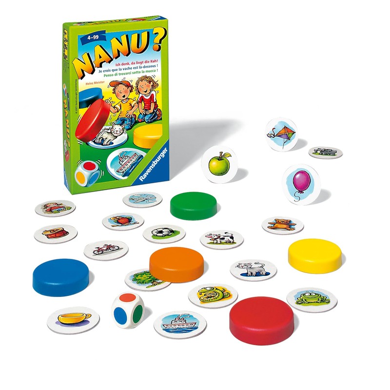 Ravensburger 23063 - Nanu? Mitbringspiel für 2-4 Spieler, Merkspiel ab