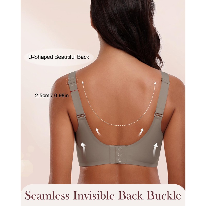 HORISUN Wireless Push Up Bras Comfortable Seamless Supportive Bras Full