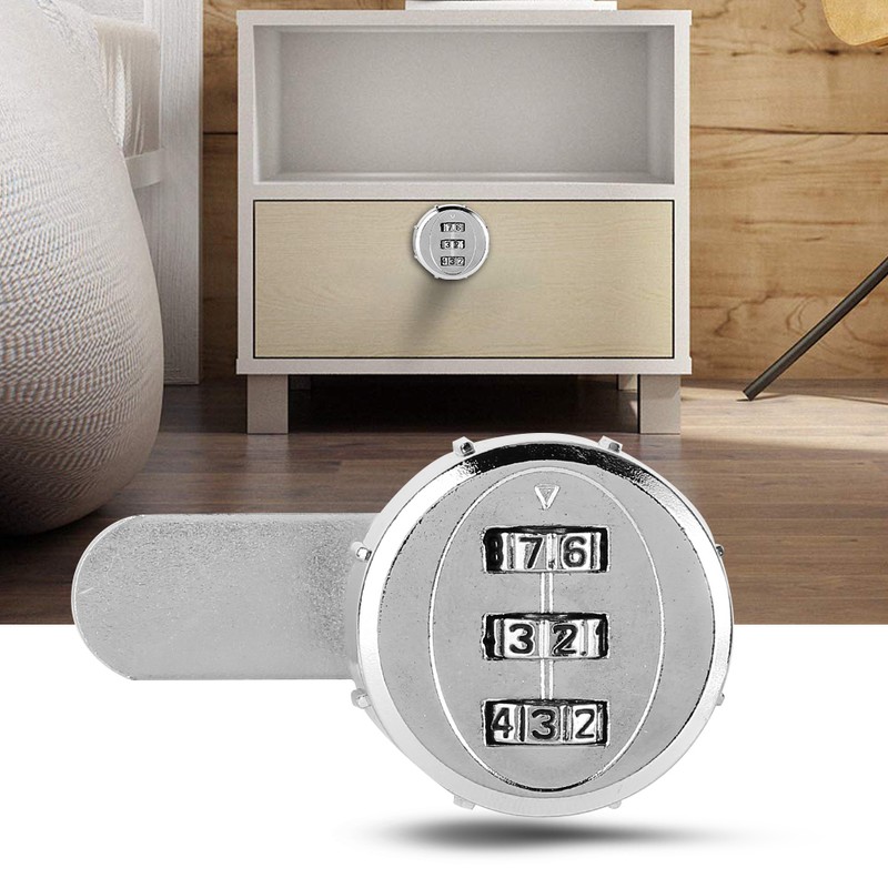 2pcs 30mm/1.18in 3-Digit Mechanical Code Password Lock for Cabinet Wardrobe