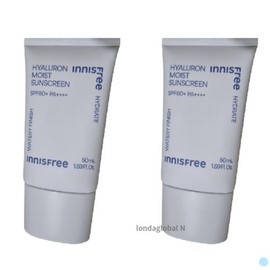 Innisfree 이니스프리 히알루론 수분 선크림 SPF50+ 50ml 2개 Innisfree Hyaluronic Acid WaterProof Sun Cream SPF50+ 50ml 2pcs
