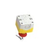 Schneider Electric Control station, plastic, yellow lid, 1 red mushroom