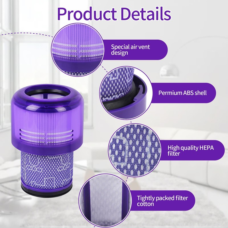 Gudotra Replacement Filter for Dyson V10 Cyclone Series SV12 V10