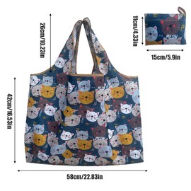Reusable Shopping Bags, Medium Size 40 x 40 cm, Foldable Bag, Reusable Shopping Bag, Lightweight Handbag, Quick-Drying, Tear-Resistant for Shopping, Travel, Trips