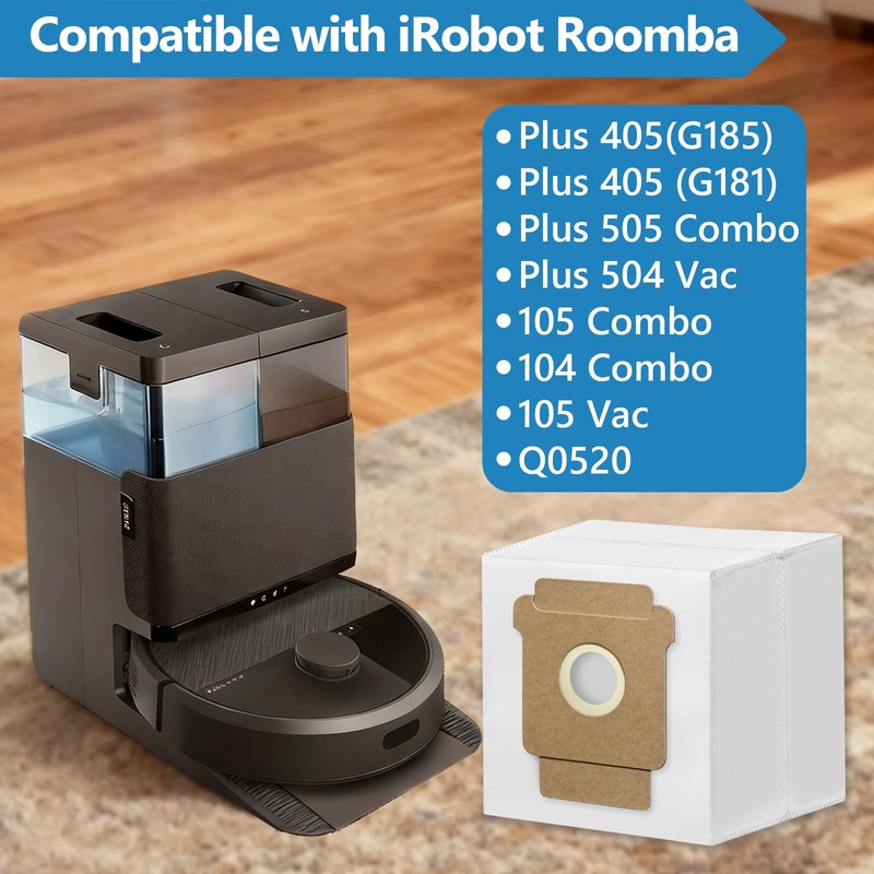 12 Pack Dust Bags Compatible with iRobot Roomba 105X,104,105,Plus 405,505,504,705