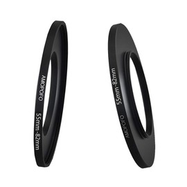 55 mm to 82 mm camera filter ring (metal), 55 mm - 82 mm step up filter adapter ring. Compatible with 55 mm lenses from all manufacturers up to 82 mm filter ring (55 mm - 82 mm)