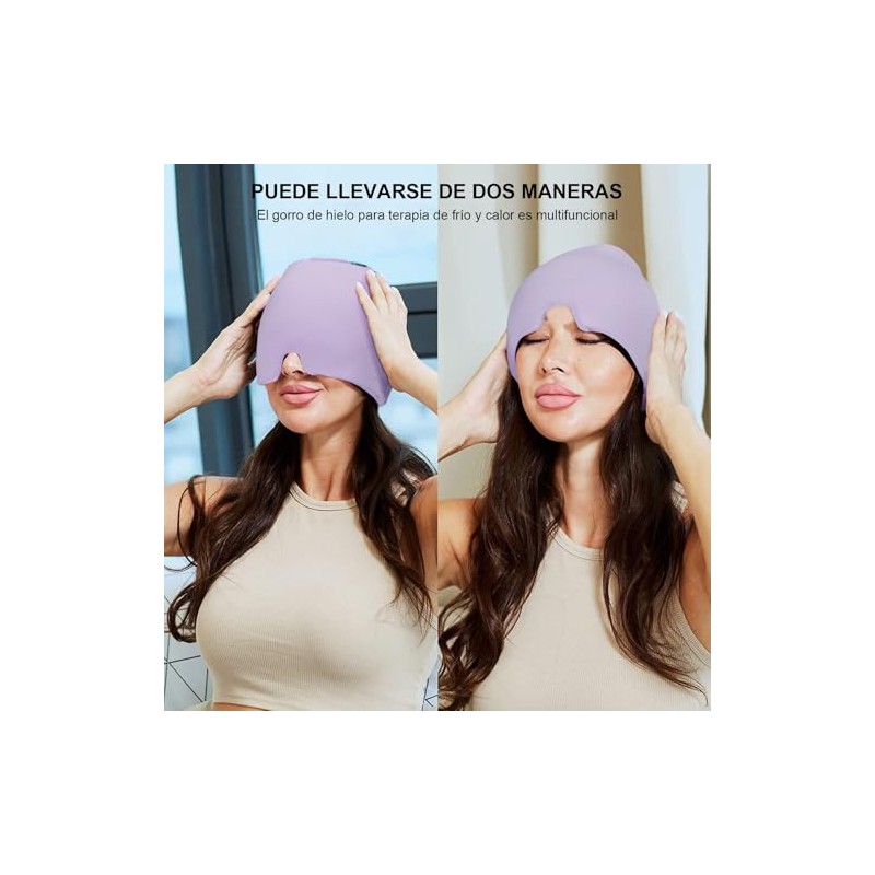 Gorro para Migraña, Gorro de 180° Half Gel para Relajación,