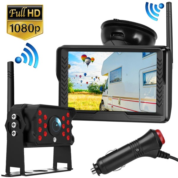 Yuanting Wireless Backup Camera 5'' Reversing Kits HD 1080P For