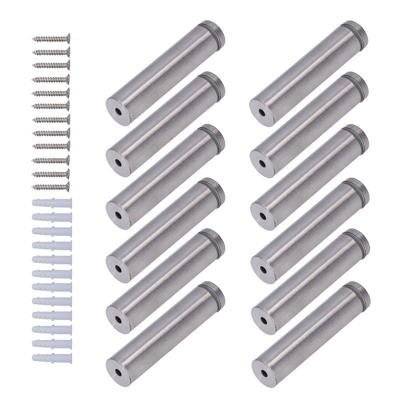 12 Set Stainless Steel Standoff Screws 19x80mm Advertising Screws Mounting