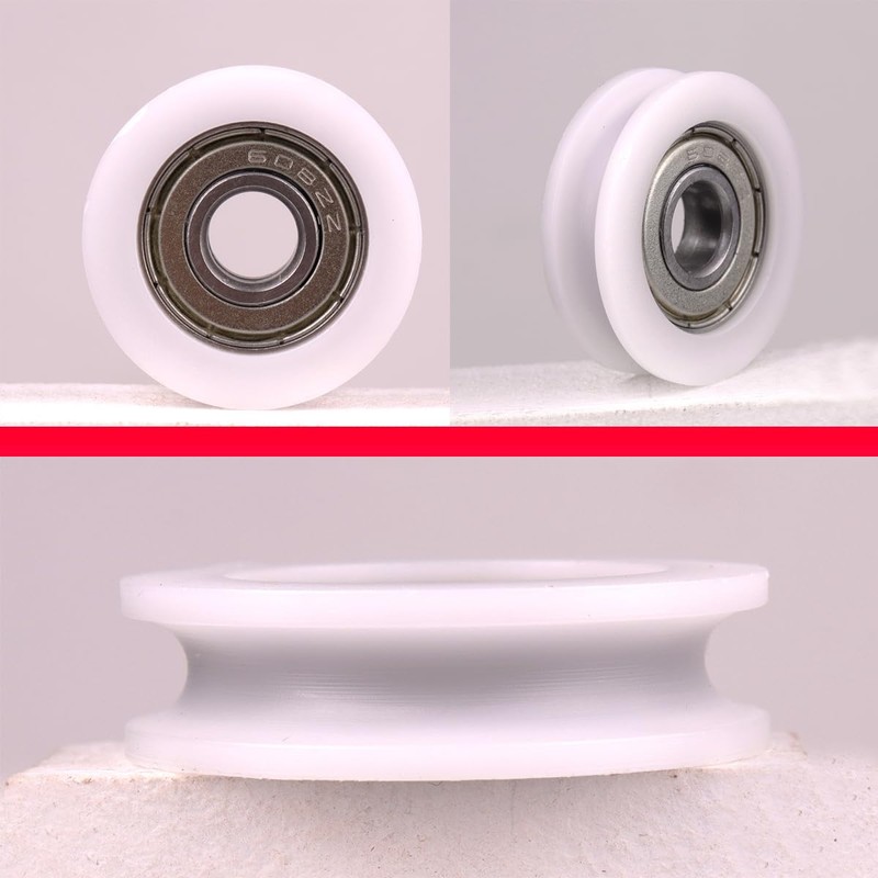 Atoplee 4pcs Round Groove Nylon Pulley Wheels Roller for Slide