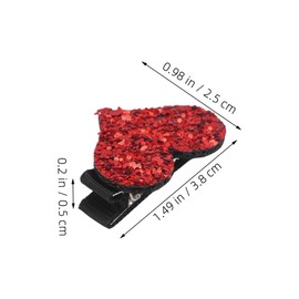 Beavorty Valentines Day Heart Hairpin Set 2pcs Sparkle Glitter Hair Clips for Boys and Girls Women Decorative Hair Barrette
