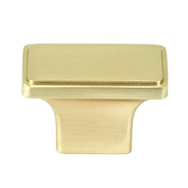 Kingsman NEPOLI Series 1-1/2 in. x 7/8 in. Solid Rectangular Cabinet Knob Handle (10, Brushed Gold Finish)