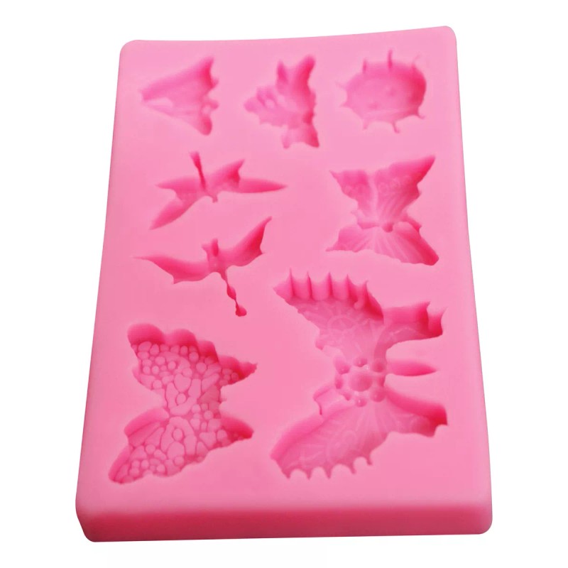 Innova Market Molde De Silicón Para Repostería Mariposas Rosa 8