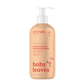 ATTITUDE ATTITUDE Baby 2-in-1 Shampoo and Body Wash, EWG Verified, Dermatologically Tested, Vegan, Orange and Pomegranate, 473 mL