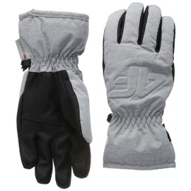 4F Women's SKI Gloves RED001 Jeans, Cold Light Grey Melange, S, Cold Light Grey Melange