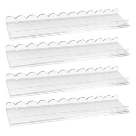 Mahjong Racks with Pushers, Set of 4 Acrylic Mahjong Racks with Magnetically Attached Mahjong Pushers, Easy to Use for Home Game Nights (Transparent)