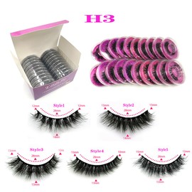 20 Pairs False Lashes 3D Volume Natural Look Wispy Fluffy Eyelashes Wholesale Lashes Pack(H3)
